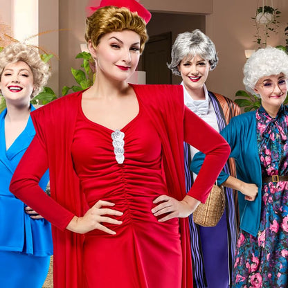 Rubies Women's Golden Girls Blanche Costume Set with Wig, Large, TV Show Look Perfect for Halloween, Parties, and More