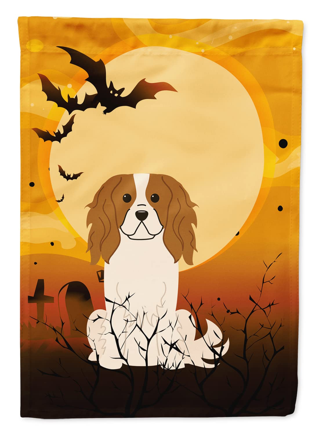 Caroline's Treasures BB4324GF Halloween Cavalier Spaniel Flag Garden Size, Small, Multicolor