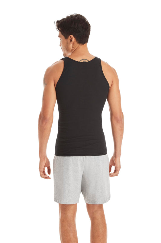 Hanes Mens ComfortSoft 6 Pack FreshIQ Tagless A-Shirts Undershirt, BLACK, Medium US 🍁 All In One Marketplace Canada