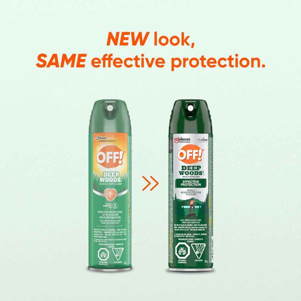 OFF! Deep Woods Mosquito Repellent Spray, 25% DEET Insect Spray, 8 Hours Bug Protection, Bug Repellent Camping Hiking Hunting, 360° Continuous Spray, Safe for Clothing & Skin, 2-Pack, 230g 🍁 All In One Marketplace Canada