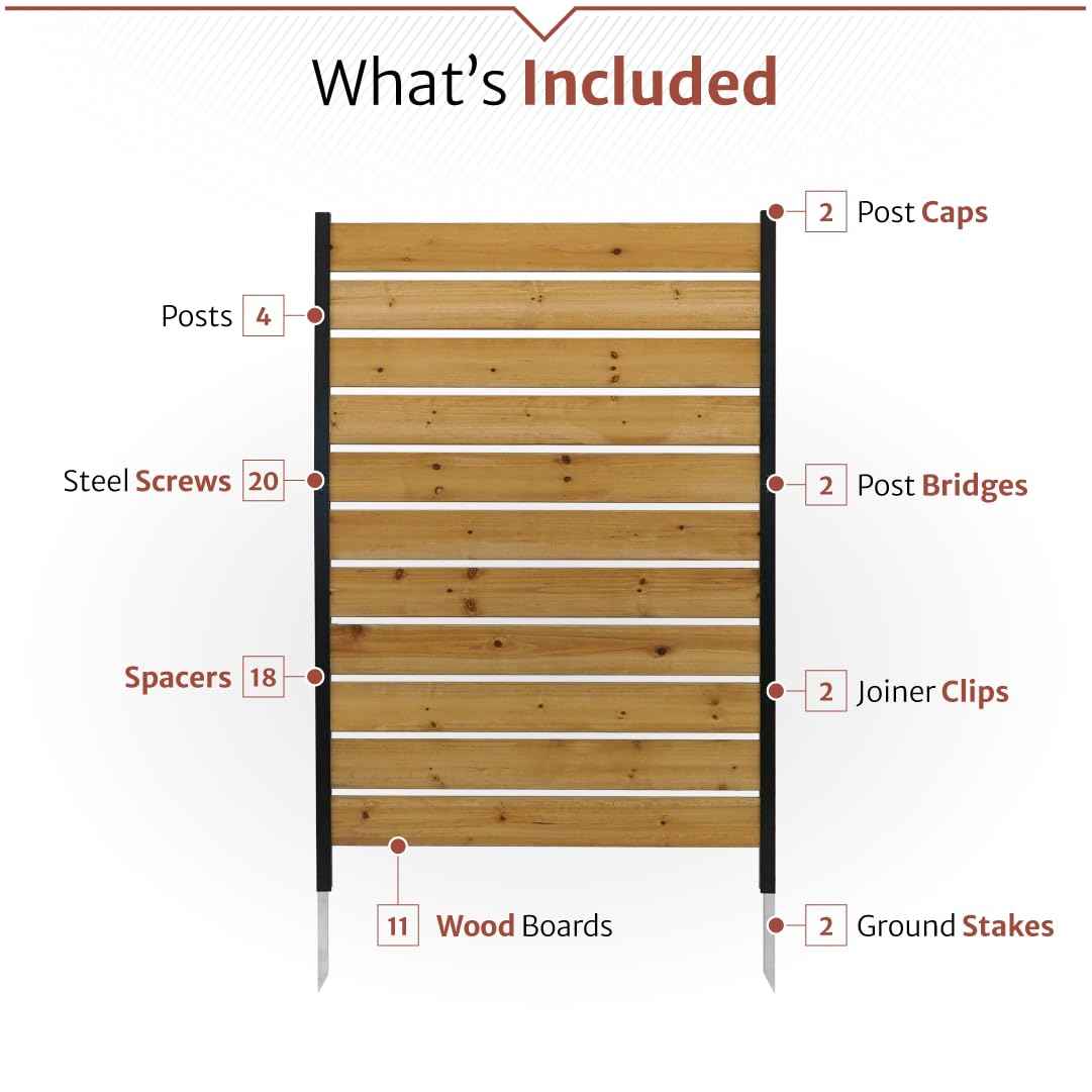 5ft H x 3.2ft W (1 Panel) No Dig Enclo Concord Cedar Wood Privacy Screen, Great to Hide Trash Cans, Decorative Patio Privacy Screen, Outdoor Fence, Air Conditioner Fence, EC18022 🍁 All In One Marketplace Canada