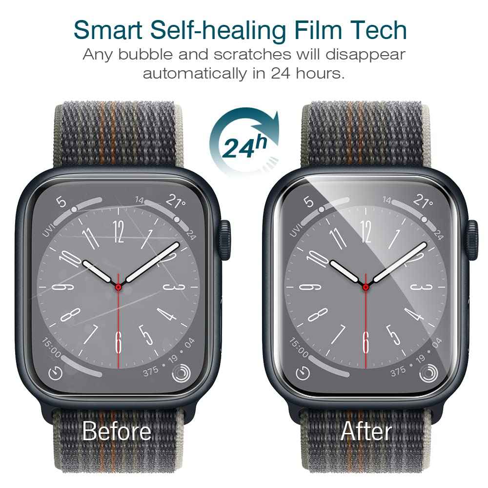 LK 6 Pack Screen Protector for Apple Watch Series SE/6/5/4/SE 2022 40mm, Apple Watch Series 9/8/7 41mm Screen Protector, Max Coverage, Bubble-Free, Anti-Scratch, iWatch 40mm Flexible TPU Clear Film 🍁 All In One Marketplace Canada