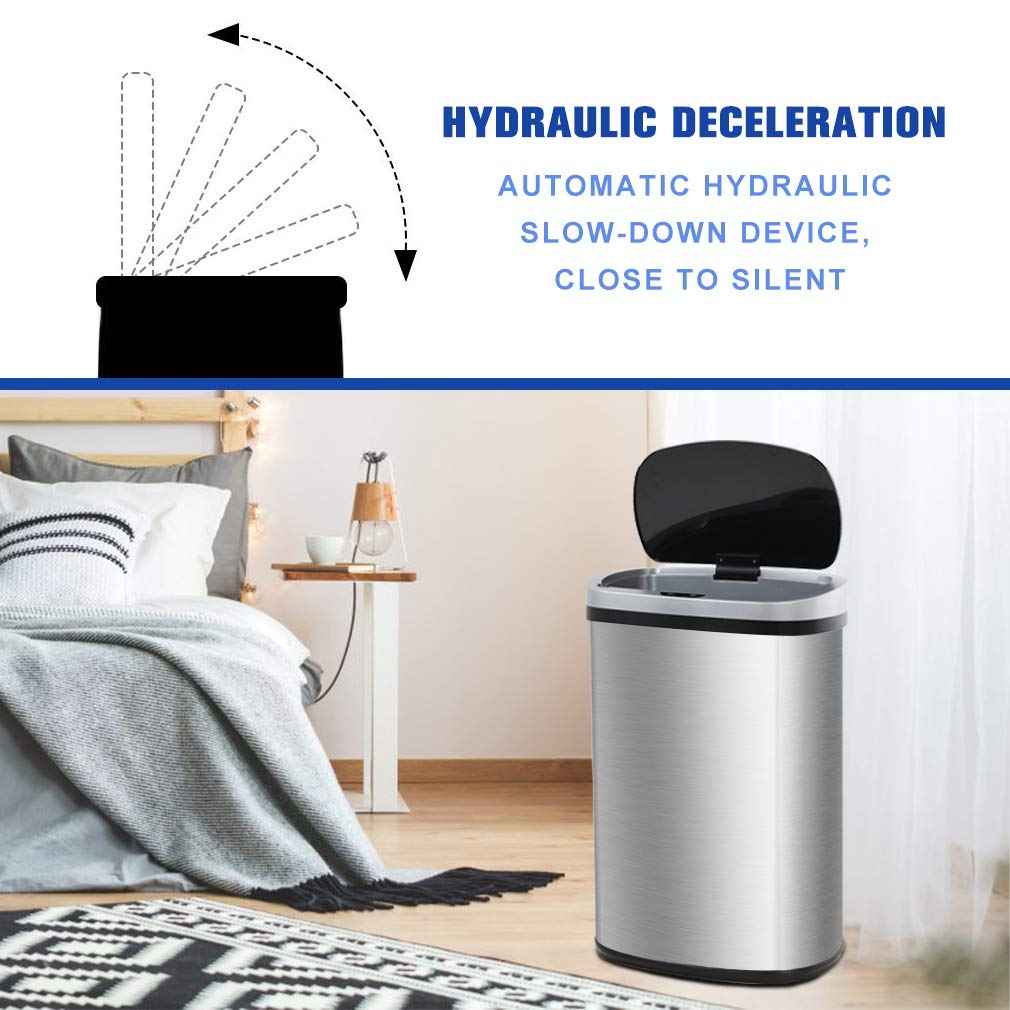 FDW Garbage Can 13 Gallon 50 Liter Kitchen Trash Can for Bathroom Bedroom Home Office Automatic Touch Free High-Capacity with Lid Brushed Stainless Steel Waste Bin 🍁 All In One Marketplace Canada
