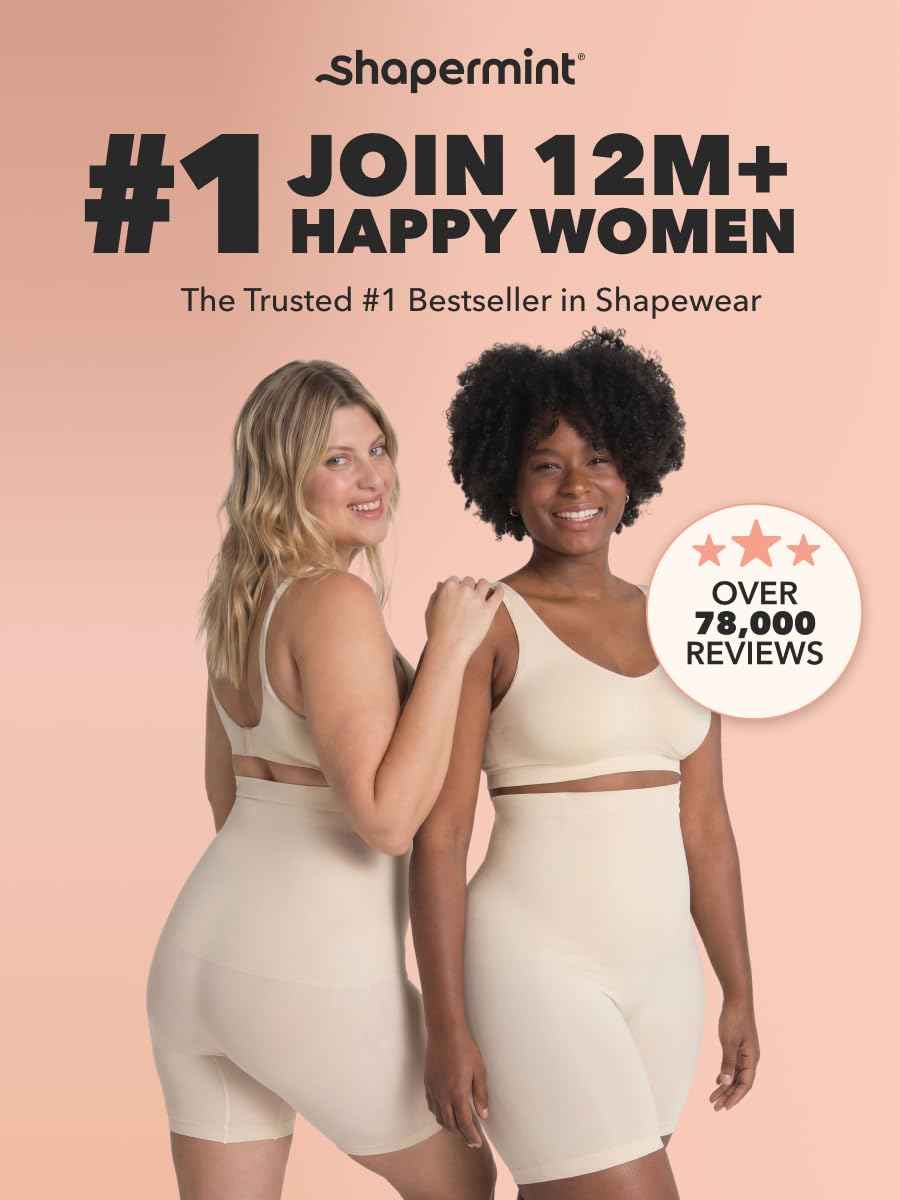 Shapermint High Waisted Body Shaper Shorts - Shapewear for Women Tummy Control Small to Plus-Size Nude Small 🍁 All In One Marketplace Canada