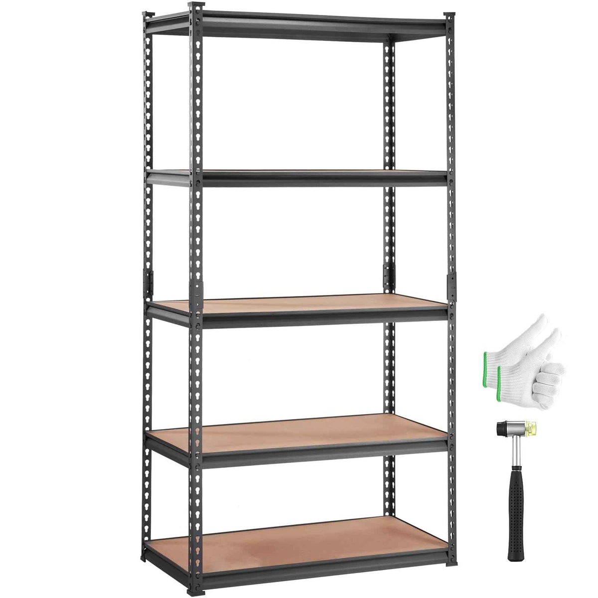VEVOR Storage Shelving Unit, 5-Tier Adjustable, 2000 lbs Capacity, Heavy Duty Garage Shelves Metal Organizer Utility Rack, Black, 36" L x 18" W x 72" H for Kitchen Pantry Basement Bathroom Laundry 🍁 All In One Marketplace Canada