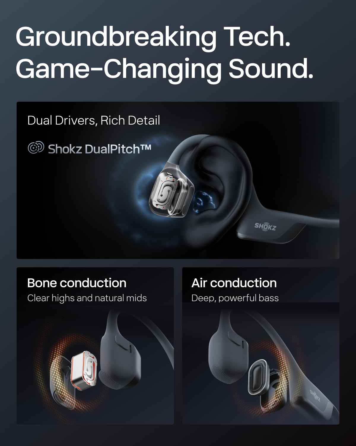 SHOKZ OpenRun Pro 2-Bone Conduction Headphones,Open-Ear Bluetooth Wireless Sport Earphones for Running,Workouts-Sweat Resistant,Comfortable Fit-Deep Bass,Smart Mic,Reflective Strip,Mini,Black 🍁 All In One Marketplace Canada