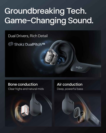 SHOKZ OpenRun Pro 2-Bone Conduction Headphones,Open-Ear Bluetooth Wireless Sport Earphones for Running,Workouts-Sweat Resistant,Comfortable Fit-Deep Bass,Smart Mic,Reflective Strip,Mini,Black 🍁 All In One Marketplace Canada