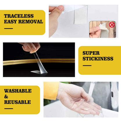 Double Sided Mounting Tape,1.2" x 200",Heavy Duty Removable Nano Adhesive Tape for Walls,Adhesive Strips Strong Sticky Gel Grip Tape,Transparent Poster Tape Wall Tape for Picture Carpet Decoration 🍁 All In One Marketplace Canada
