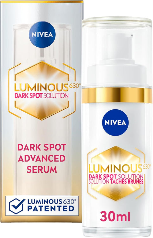 NIVEA LUMINOUS630 Dark Spot Solution Advanced Face Serum for All Skin Types, Dark Spot Serum Visibly Reduces Dark Spots in Just 2 Weeks, Hyaluronic Acid Serum, Dermatologically-Tested Skin Care, 30mL 🍁 All In One Marketplace Canada