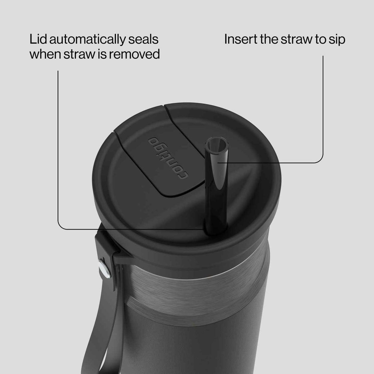 Contigo SnapSeal 24 oz Water Bottle w/Carry Strap & Reusable Straw | Vacuum-Insulated Stainless Steel for Hot & Cold Drinks | Spill-Proof Lid | BPA & Lead-Free | Dishwasher Safe 🍁 All In One Marketplace Canada
