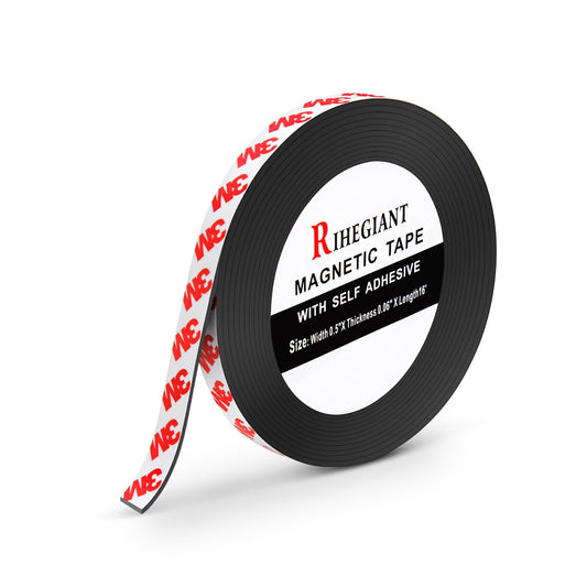 RIHEGAINT Magnetic Tape - 1/2" x 16ft Flexible Magnet Strips with 3M Strong Adhesive Backing - Perfect Fridge Magnets! 🍁 All In One Marketplace Canada