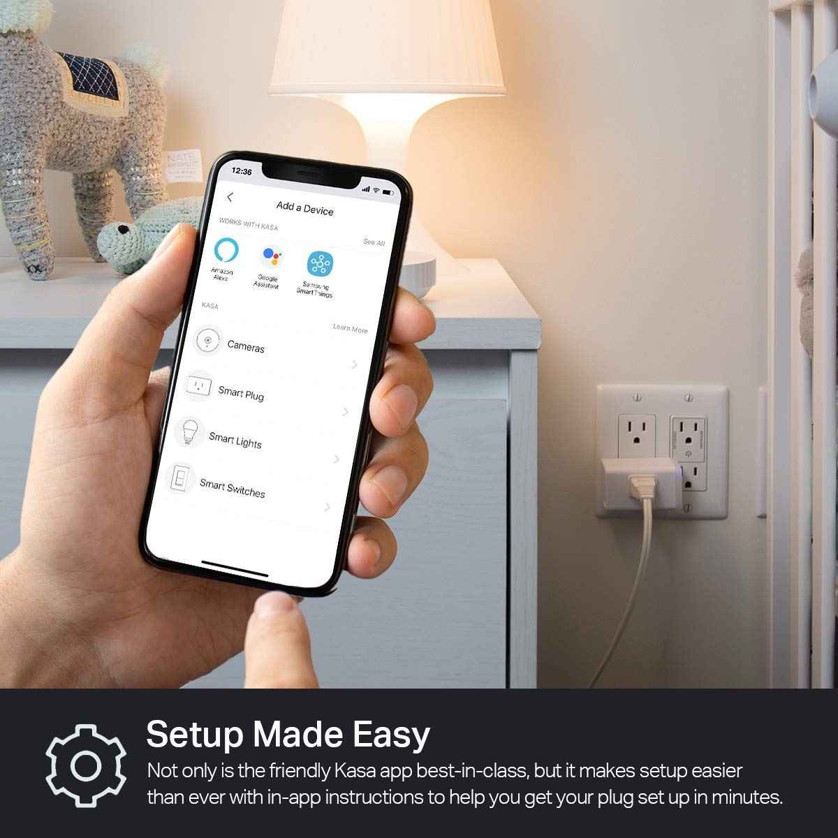 Kasa Smart Plug Mini by TP-Link (HS103P2) - Smart Home WiFi Outlet Works with Alexa, Echo and Google Home, No Hub Required, Remote Control, 2.4GHz WiFi Required, 15 Amp, UL Certified, 2-Pack, White 🍁 All In One Marketplace Canada