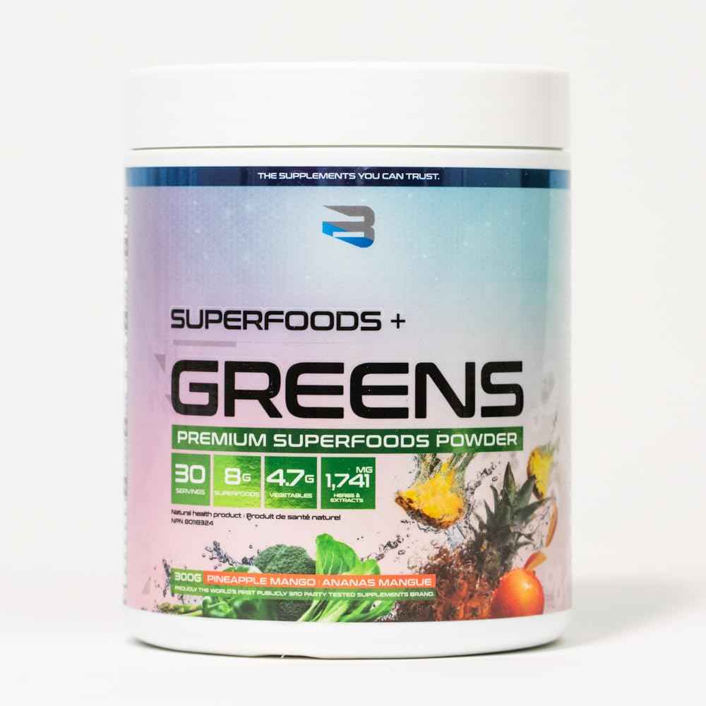 Believe Supplements Superfoods+Greens - Superfood Blend | Boost Energy, Immunity, and Digestion | Rich in Antioxidants & Essential Nutrients! (30 Servings (Pack of 1), Pineapple Mango) 🍁 All In One Marketplace Canada