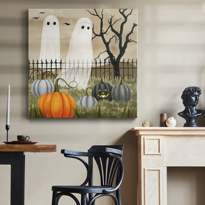 Renditions Gallery Modern Canvas Wall Art Pictures for Office Decorations Halloween Hunted Pumpkin Patch Premium Wall Hanging Wooden Artwork for Livingroom Kitchen Paintings - 32"X32" LT508