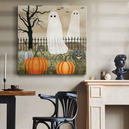 Renditions Gallery Modern Canvas Wall Art Pictures for Office Decorations Halloween Hunted Pumpkin Patch Premium Wall Hanging Wooden Artwork for Livingroom Kitchen Paintings - 10"X10" LT508