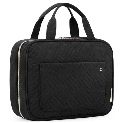 BAGSMART Toiletry Bag Travel Bag with Hanging Hook, Water-resistant Makeup Cosmetic Bag Travel Organizer for Accessories, Shampoo, Full-size Container, Toiletries (Black, Medium) 🍁 All In One Marketplace Canada