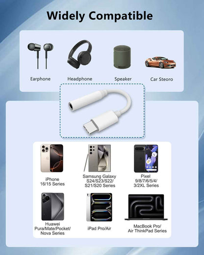 USB C to 3.5mm Audio Aux Adapter, AIDOUBARA 2 Pack Headphone Jack Dongle for iPhone 16 Pro Max/16, 15 Pro Max/15 Pro/15 Plus, Compatible with Samsung Galaxy S24/ S23/ S22/ S21 Ultra, Pixel, MacBook 🍁 All In One Marketplace Canada