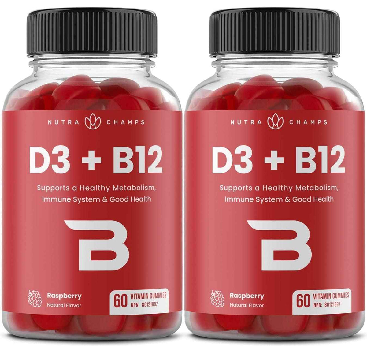 Vitamin D3 1000 IU + B12 1000mcg Per Serving | Chewable Vitamins B & D Gummies for Adults, Kids, Women & Men | Enhanced With Folate for Energy & Immunity | 120 Gummies 🍁 All In One Marketplace Canada