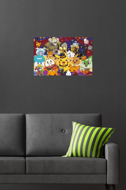 Pokémon: Halloween Party- Group Wall Poster, 22.4L" x 14.7W", Premium Unframed Version