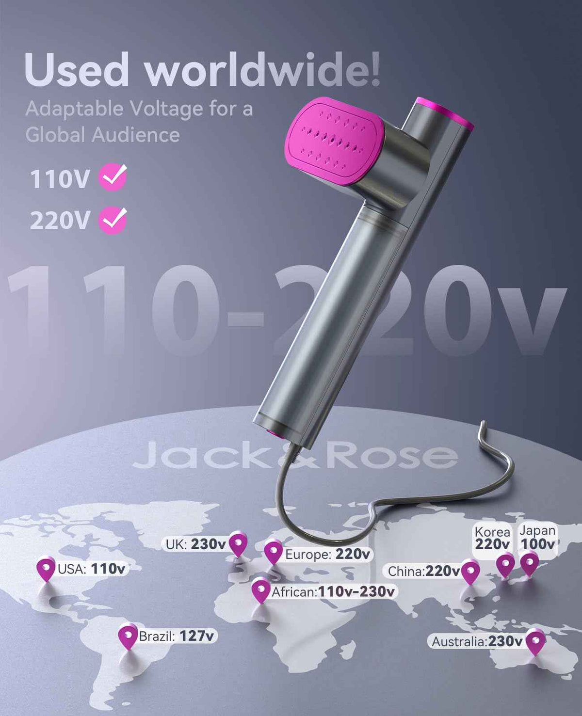 Jack ＆ Rose Travel Steamer for Clothes,100-220V Portable Steamer,15s Heat Up,Steamer ＆ Iron 2 In 1, Travel Size Garment Steamer,Large Ceramic Heat Panel,for Global ＆ Europe Traveling 🍁 All In One Marketplace Canada