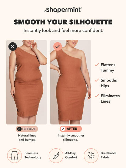 SHAPERMINT All Day Every Day High Waisted Shaper Shorts - Shapewear Women Tummy Control Underwear, Body Shaper for Women Nude 🍁 All In One Marketplace Canada