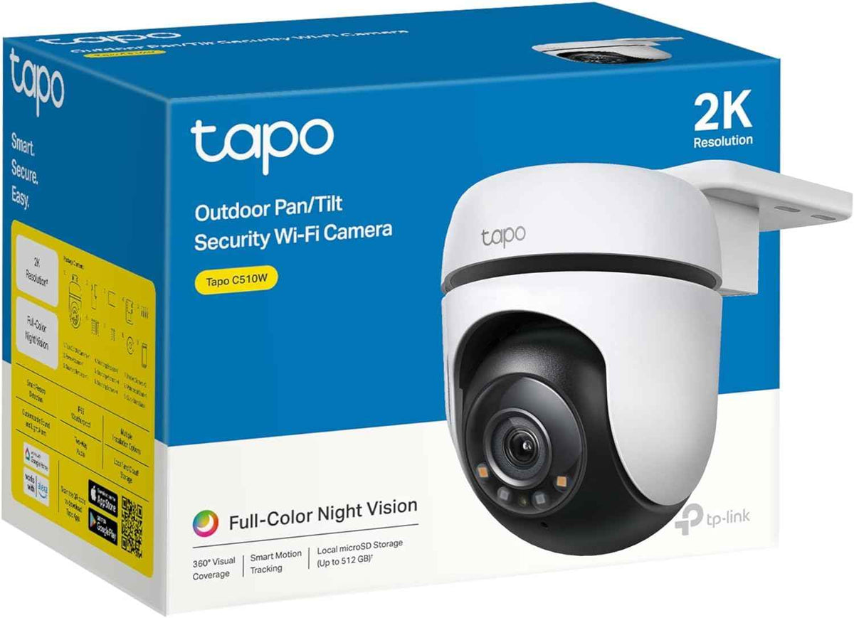 Tapo 2K 3MP QHD Pan/Tilt Outdoor Wired Security Wi-Fi Camera, 360° Visual Coverage, Full-Color Night Vision Up to 98ft, Smart Motion Tracking, Person Detection,Physical Privacy Mode(Tapo C510W) 🍁 All In One Marketplace Canada