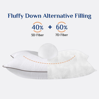 JOLLYVOGUE Pillows Standard Size 2 Pack for Sleeping, Soft and Supportive Bed Pillow for Side and Back Sleepers, Down Alternative Hotel Collection Pillows Set of 2 🍁 All In One Marketplace Canada
