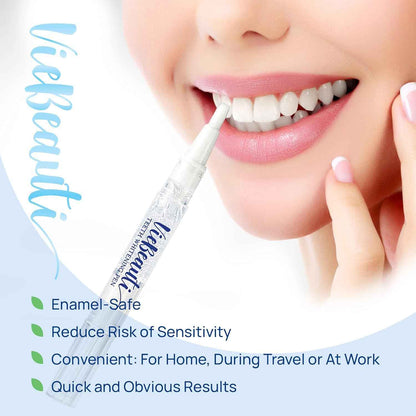 VieBeauti Teeth Whitening Pen Gel: 30+ Uses - Teeth whitening Gel with Professional Formulation and Ingredients, No Sensitivity, Travel-Friendly, Beautiful White Smile Mint 🍁 All In One Marketplace Canada