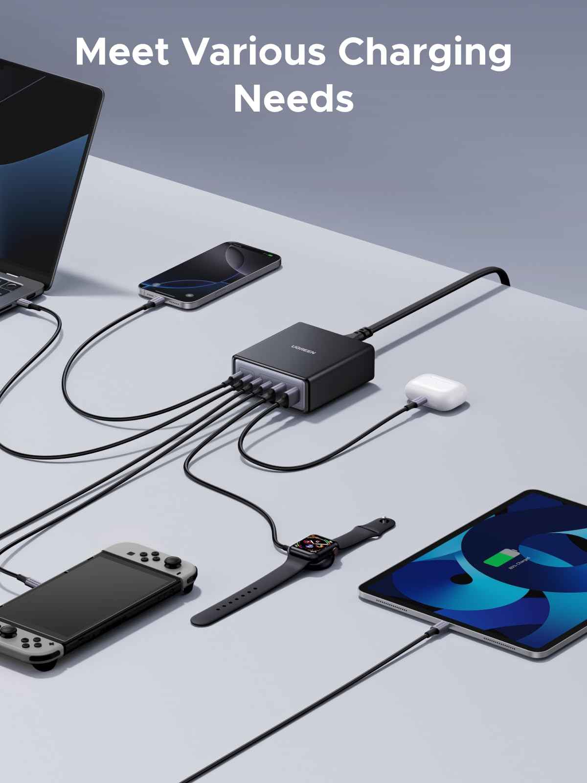 UGREEN 100W 6-Port GaN USB C Charging Station, Desktop Charger Block with 4 USB C and 2 USB A Fast Charging Compatible for MacBook Pro/Air, XPS, iPad, iPhone 17/16, Galaxy S26/S25/S24, Pixel 10/9 🍁 All In One Marketplace Canada