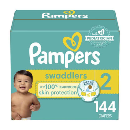 Pampers Swaddlers Diapers, Size 2 (10-22 lbs), 144 Count, Absorbent, Keeps Baby Dry and Comfortable, Skin Safe Disposable Baby Diaper 🍁 All In One Marketplace Canada