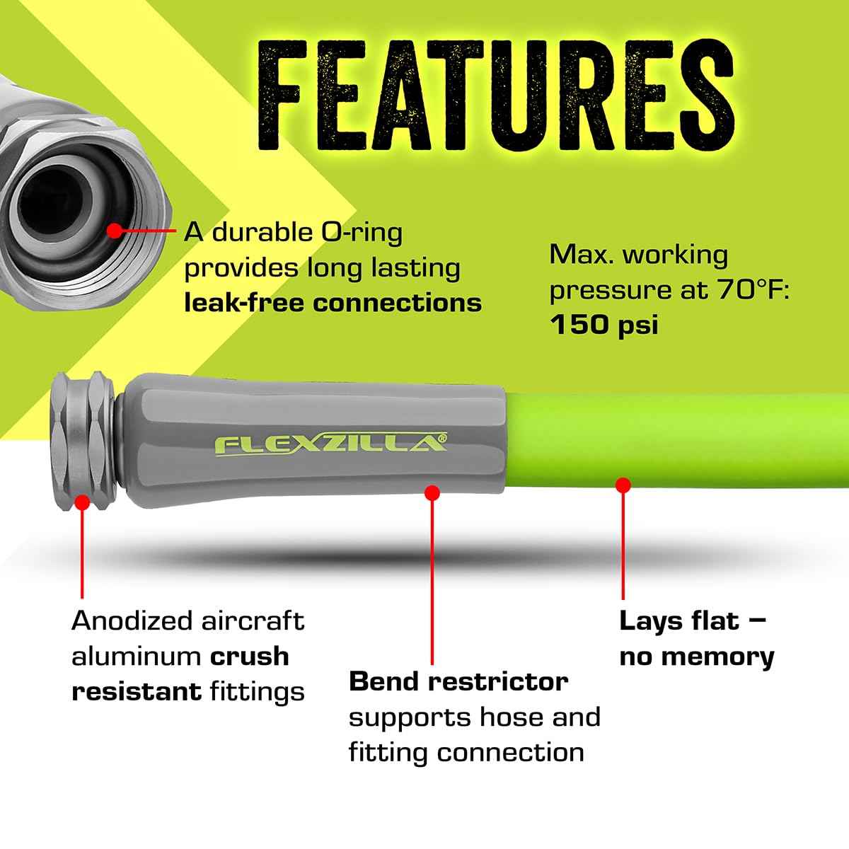 Flexzilla Garden Hose, 5/8'' X 50', Heavy Duty, Lightweight, Drinking Water Safe-HFZG550YW 🍁 All In One Marketplace Canada