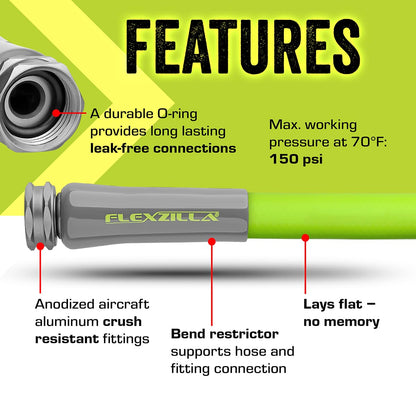 Legacy Manufacturing HFZG5100YW Flexzilla ZillaGreen Garden Hose, 5/8" by 100' 🍁 All In One Marketplace Canada