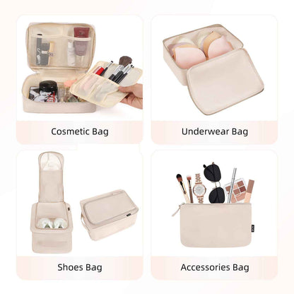 BAGAIL 8 Set Packing Cubes, Lightweight Travel Luggage Organizers with Shoe Bag, Toiletry Bag & Laundry Bag (Cream) 🍁 All In One Marketplace Canada