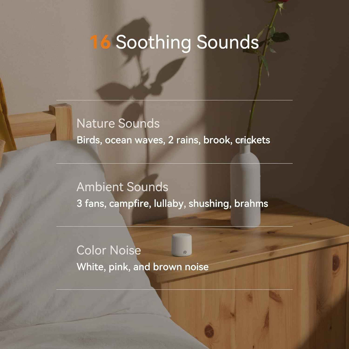 Dreamegg White Noise Machine - Portable Sound Machine Baby Adult, Travel White Noise Sound Machine, 16 Soothing Sounds, Rechargeable, Mini Sound Machine for Sleeping Baby Shower Home Hotel Gift, White 🍁 All In One Marketplace Canada
