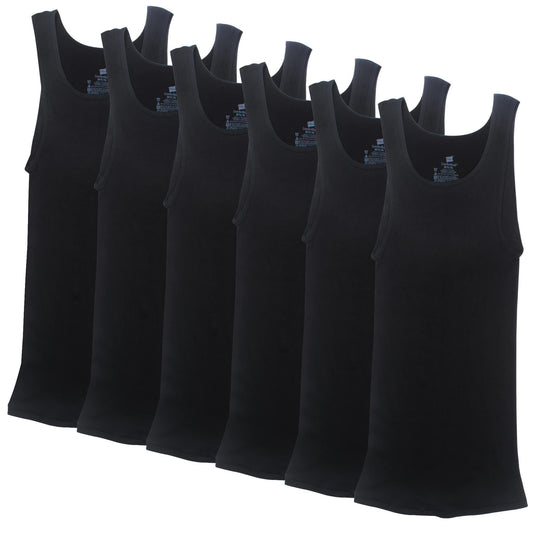 Hanes Mens ComfortSoft 6 Pack FreshIQ Tagless A-Shirts Undershirt, BLACK, Large US 🍁 All In One Marketplace Canada