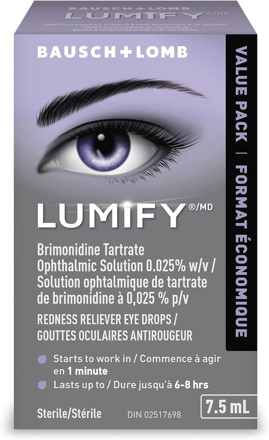 LUMIFY Eye Drops for Red Eyes, Redness Reliever for Brighter Looking Eyes, Works in 1 Minute & Lasts Up to 8 Hours, Eye Drops, 7.5 mL 🍁 All In One Marketplace Canada