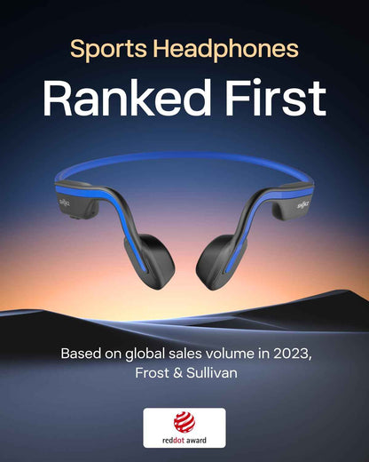 Shokz (AfterShokz) OpenMove - Open-Ear Bluetooth Sport Headphones - Bone Conduction Wireless Earphones - Sweatproof for Running and Workouts, with Sticker Pack (Blue) 🍁 All In One Marketplace Canada