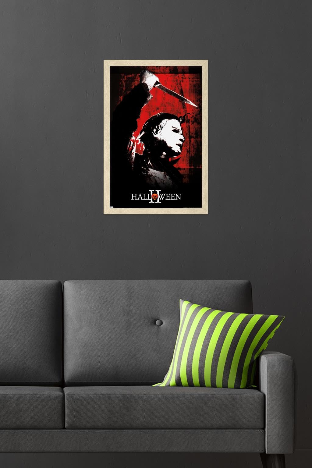 Halloween II - Red Wall Poster, 22.4L" x 14.7W", Blonde Framed Version