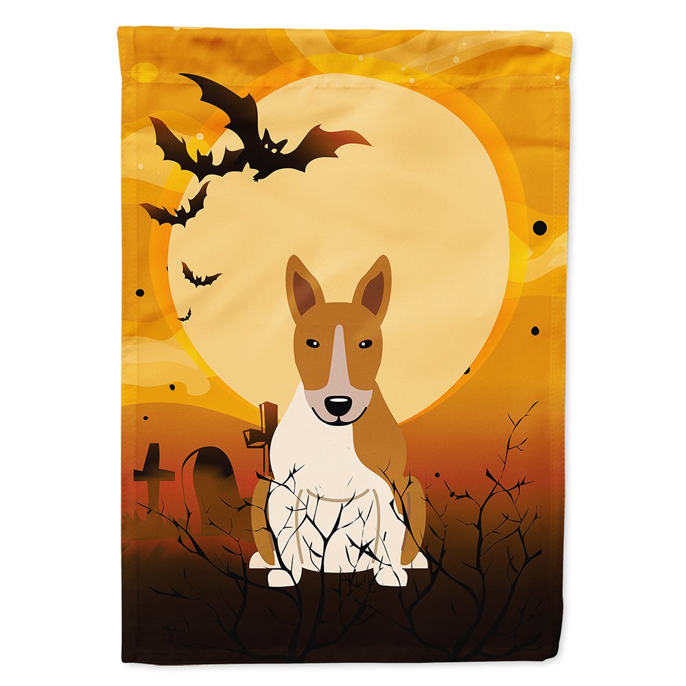 Caroline's Treasures BB4401CHF Halloween Bull Terrier Red White Flag Canvas House Size, Large, Multicolor