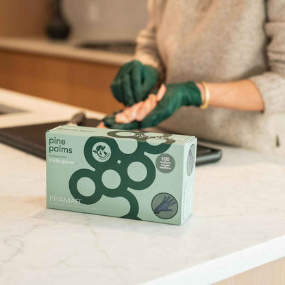 FRAMAR Green Nitrile Gloves Medium - Disposable Gloves Medium, Rubber Gloves Disposable, Cleaning Gloves, Kitchen Gloves, Mechanics Gloves, Cooking Gloves, Gant Latex Gloves Medium, 100 🍁 All In One Marketplace Canada