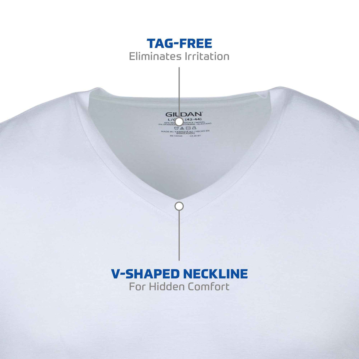 Gildan Men's V-Neck T-Shirts, Multipack, Style G1103, White (6-Pack), X-Large 🍁 All In One Marketplace Canada