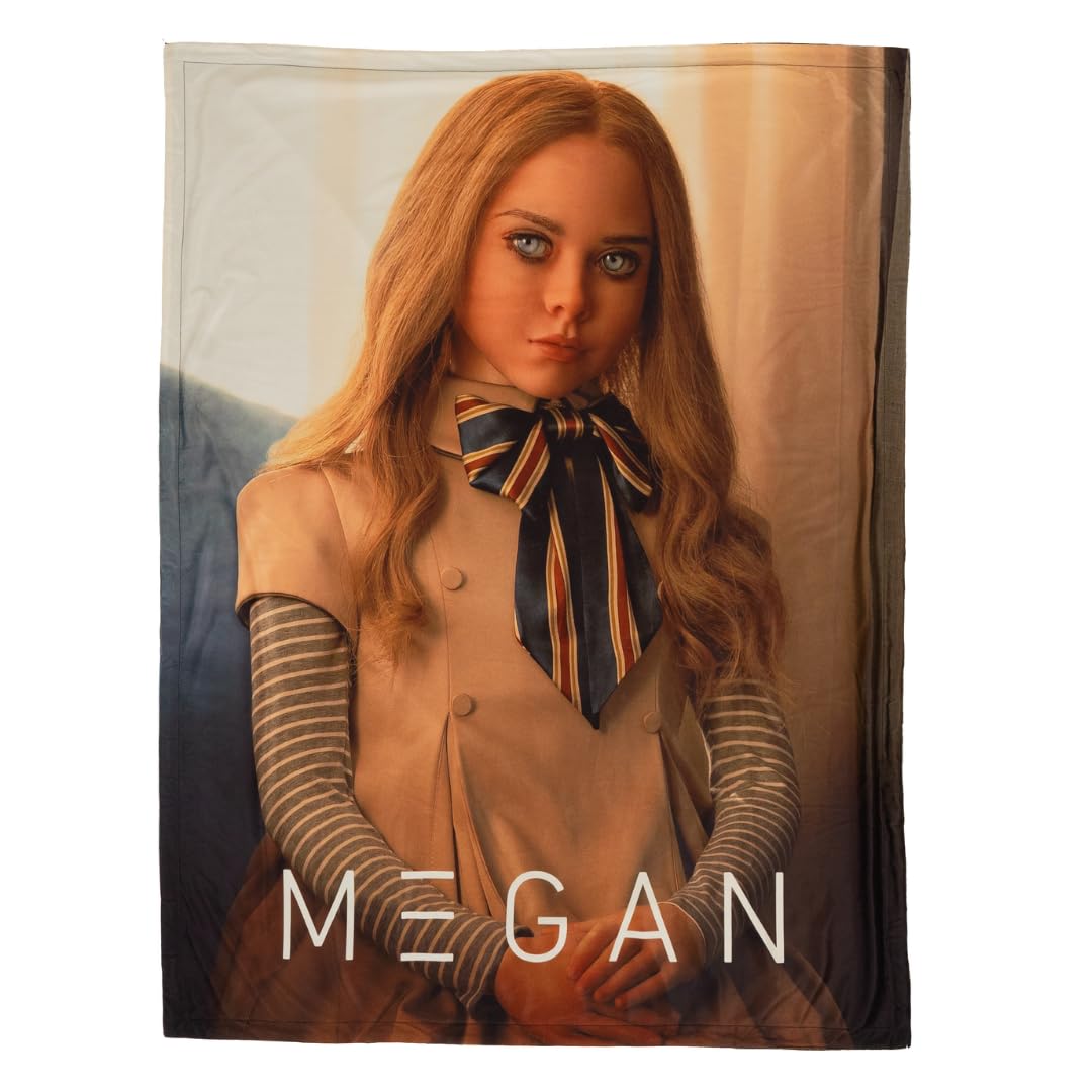M3GAN Doll Halloween Horror Throw Blanket, Super Soft Cozy Plush Bedding, 46 in x 60 in, (Officially Licensed Product) by Franco