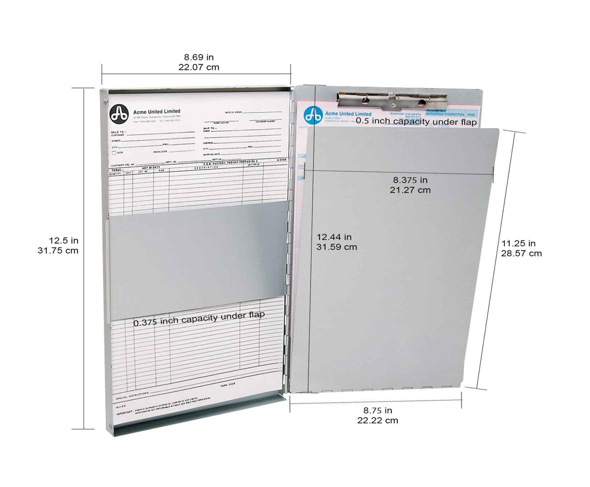 Westcott Side-Hinged Sheet Holder, Letter Size (9" x 12"), Durable Aluminum Clipboard Folder with Steel Clips, 30-Page Capacity, Secure Document Storage for Office, Field, and Industrial Use (38012) 🍁 All In One Marketplace Canada