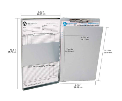Westcott Side-Hinged Sheet Holder, Letter Size (9" x 12"), Durable Aluminum Clipboard Folder with Steel Clips, 30-Page Capacity, Secure Document Storage for Office, Field, and Industrial Use (38012) 🍁 All In One Marketplace Canada