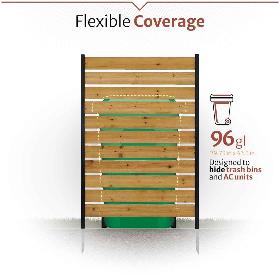 5ft H x 3.2ft W (1 Panel) No Dig Enclo Concord Cedar Wood Privacy Screen, Great to Hide Trash Cans, Decorative Patio Privacy Screen, Outdoor Fence, Air Conditioner Fence, EC18022 🍁 All In One Marketplace Canada