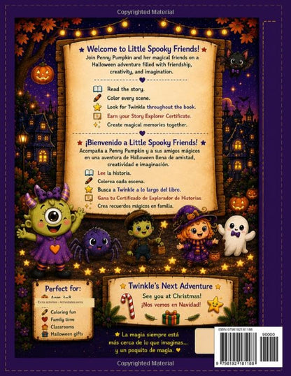 Little Spooky friends: Happy Halloween: A Story to read, color & play