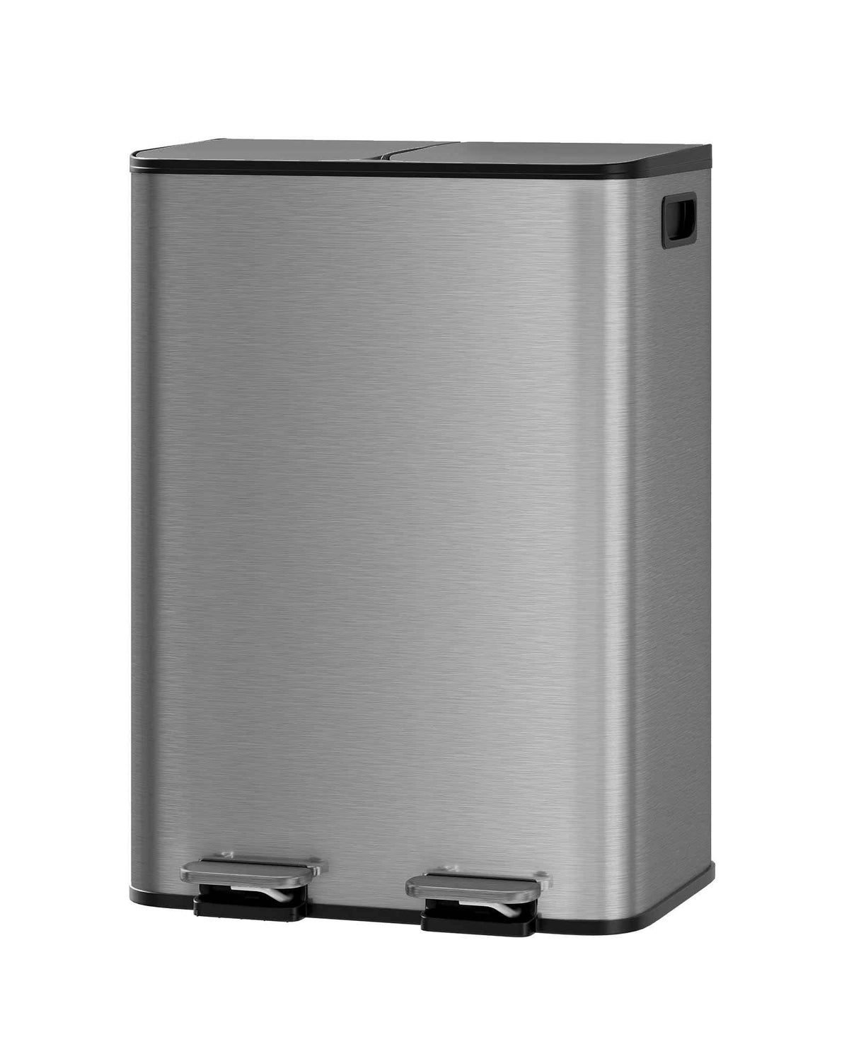 GarveeHome 2 x 8 Gallon Stainless Steel Double Trash Can with Lid for Kitchen, Large Dual Trash and Recycle Bin Combo, Step-on Kitchen Metal Garbage Cans, PP Inner Buckets, Liner Rim, Matte Grey 🍁 All In One Marketplace Canada
