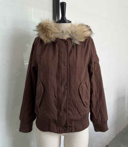 Women's American Retro Hooded Short Jacket
