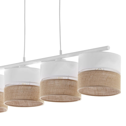 Linobianco 4-Light Linen Pendant Light for Kitchen Island & Dining Table