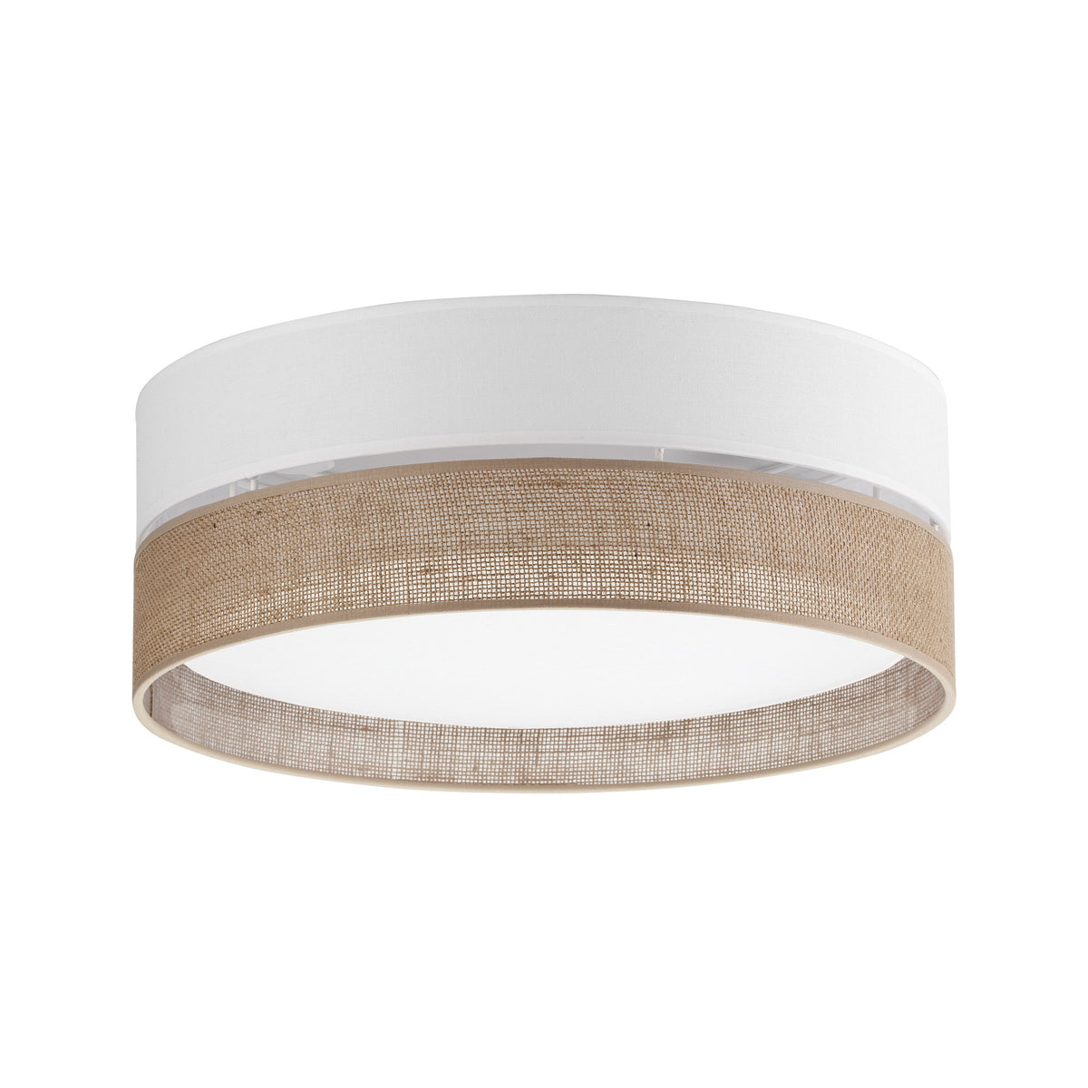 LINOBIANCO Natural Linen Flush Mount Ceiling Light for Bedroom, Hallway & Living Room